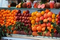 Piles of fresh fruits on display at street market, Istanbul, Turkey Royalty Free Stock Photo