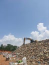 Piles of garbage in landfills