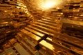 Piles gold bar conveyor debt. Generate Ai