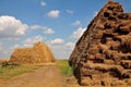 Piles of hays on a farm