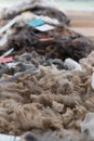 Piles of high quality merino wool