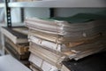 Piles of many papers, administrative documents Royalty Free Stock Photo