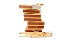 Piles of matchboxes Royalty Free Stock Photo
