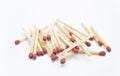 Piles of matchstick isolated on white Royalty Free Stock Photo