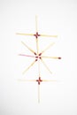 Piles of matchstick isolated on white background Royalty Free Stock Photo