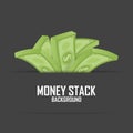 Piles of money stack, cash dollar on white, illustration Royalty Free Stock Photo