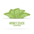 Piles of money stack, cash dollar on white, illustration Royalty Free Stock Photo