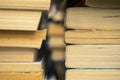 Piles of old books, brown books