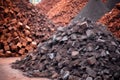 piles of raw clinker produced in kiln