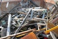 Piles of scrap iron with broken and rusted objects