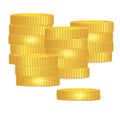 Piles of shiny gold coins