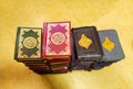 Piles of small Qurans inside the mosque Royalty Free Stock Photo