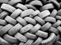 Piles of used tires in black and white. Royalty Free Stock Photo