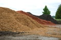 Piles Various Colored Mulch or Wood Chips for Landscaping Royalty Free Stock Photo