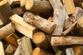 Piles of wood logs, timber firewood background Royalty Free Stock Photo