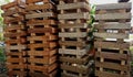 Piles of wood mold neatly arranged