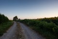 Pilgrim along the Chemin du Puy, French route of the Way of St James Royalty Free Stock Photo