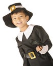 Pilgrim Boy, Happy with Bird Royalty Free Stock Photo