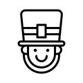 Pilgrim face vector, Feast of Saint Patrick line icon