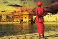 Pilgrim at the golden temple in the city of  Amritsar-India, Royalty Free Stock Photo