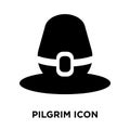 Pilgrim icon vector isolated on white background, logo concept o