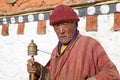 Pilgrim at the Jampey Lhakhang temple, Chhoekhor, Bhutan