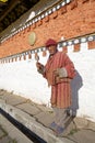 Pilgrim at the Jampey Lhakhang temple, Chhoekhor, Bhutan
