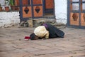 Pilgrim at the Jampey Lhakhang temple, Chhoekhor, Bhutan