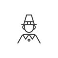 Pilgrim person line icon