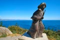 Pilgrim Statue Finisterre end of Saint James way Royalty Free Stock Photo