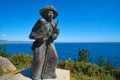 Pilgrim Statue Finisterre end of Saint James way Royalty Free Stock Photo