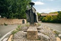 pilgrim statue navarre, spain - may 2023