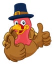 Turkey Pilgrim Hat Thanksgiving Cartoon Character