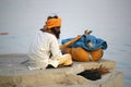 A pilgrim, Vanarasi,India Royalty Free Stock Photo