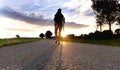 Pilgrim woman at Sunset