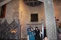 Pilgrimage. Artistic work in the Catholic church of the Annunciation in Nazareth, Izrael. Indoor, artistic and architecture detail