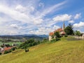 The pilgrimage Church Maria Strassengel, a 14th century Gothic church in the town of Judendorf Strassengel near Graz, Styria Royalty Free Stock Photo