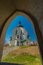 Pilgrimage Church of St John of Nepomuk at Zelena Hora, sunny day