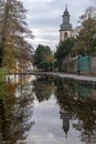 Pilgrimage Church of the Visitation of the Virgin Mary with reflection in the water, also called Sandkirche sand church or