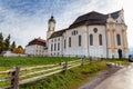 Pilgrimage Church Wieskirche view in Bavaria, Germany Royalty Free Stock Photo