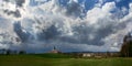 The pilgrimage Church at Zelena hora in Czech republic shortly before storm, UNESCO world heritage Royalty Free Stock Photo