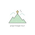 Pilgrimage line icon