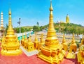 The pilgrimage to Maha Bodhi Ta Htaung Monastery, Monywa, Myanmar