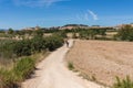 Pilgrims arriving in Viana, a city along the Camino de Santiago, Navarre, Spain.