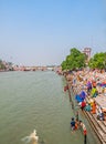 Pilgrims bathing in Haridwar Royalty Free Stock Photo