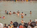 Pilgrims bathing in Haridwar