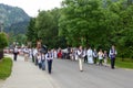 Procession during catholic celebration of Boze Cialo Royalty Free Stock Photo