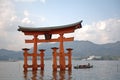 Pilgrims in boat, Miyajima, Japan