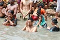 Pilgrims in Brahmaputra River