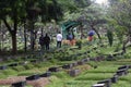 Pilgrims in the cemetery area. Karet Bivak Cemetery with an area of: 16.2 hectares is located in Central Jakarta, Indonesia on May Royalty Free Stock Photo